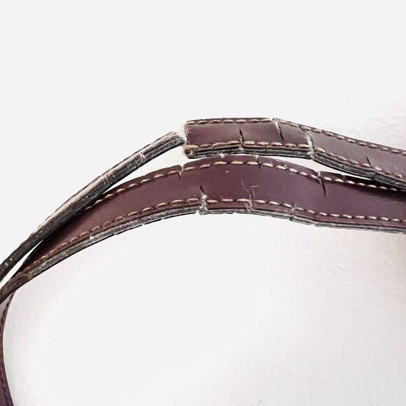 Beautiful Unique Brown Leather Four Leaf Clover Lucky Shoulder Purse Tote Bag - Picture 7 of 8